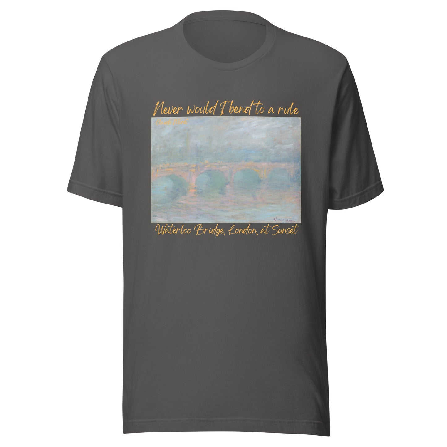 Unisex t-shirt Claude Monet, Waterloo Bridge, London, at Sunset