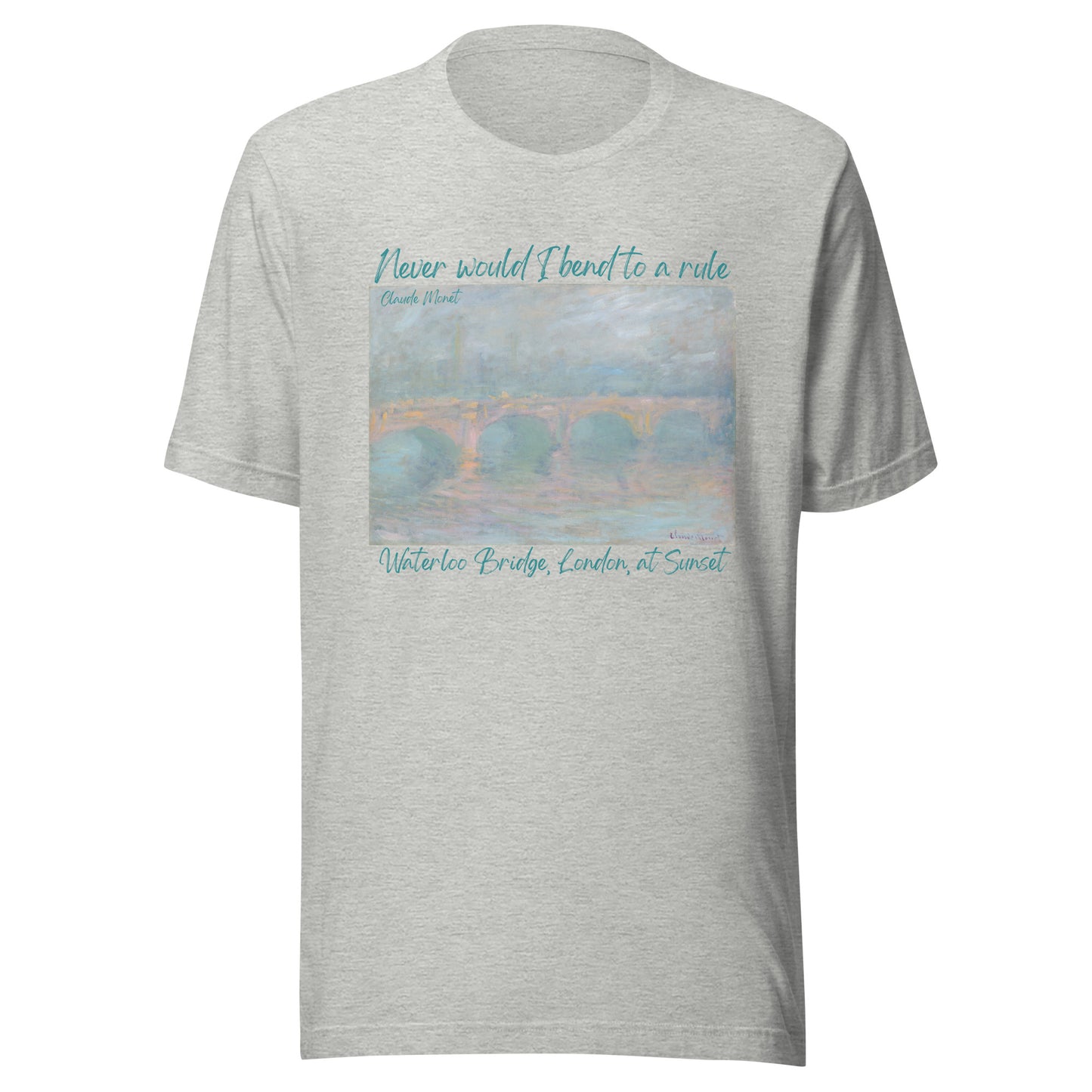 Unisex t-shirt Claude Monet, Waterloo Bridge, London, at Sunset