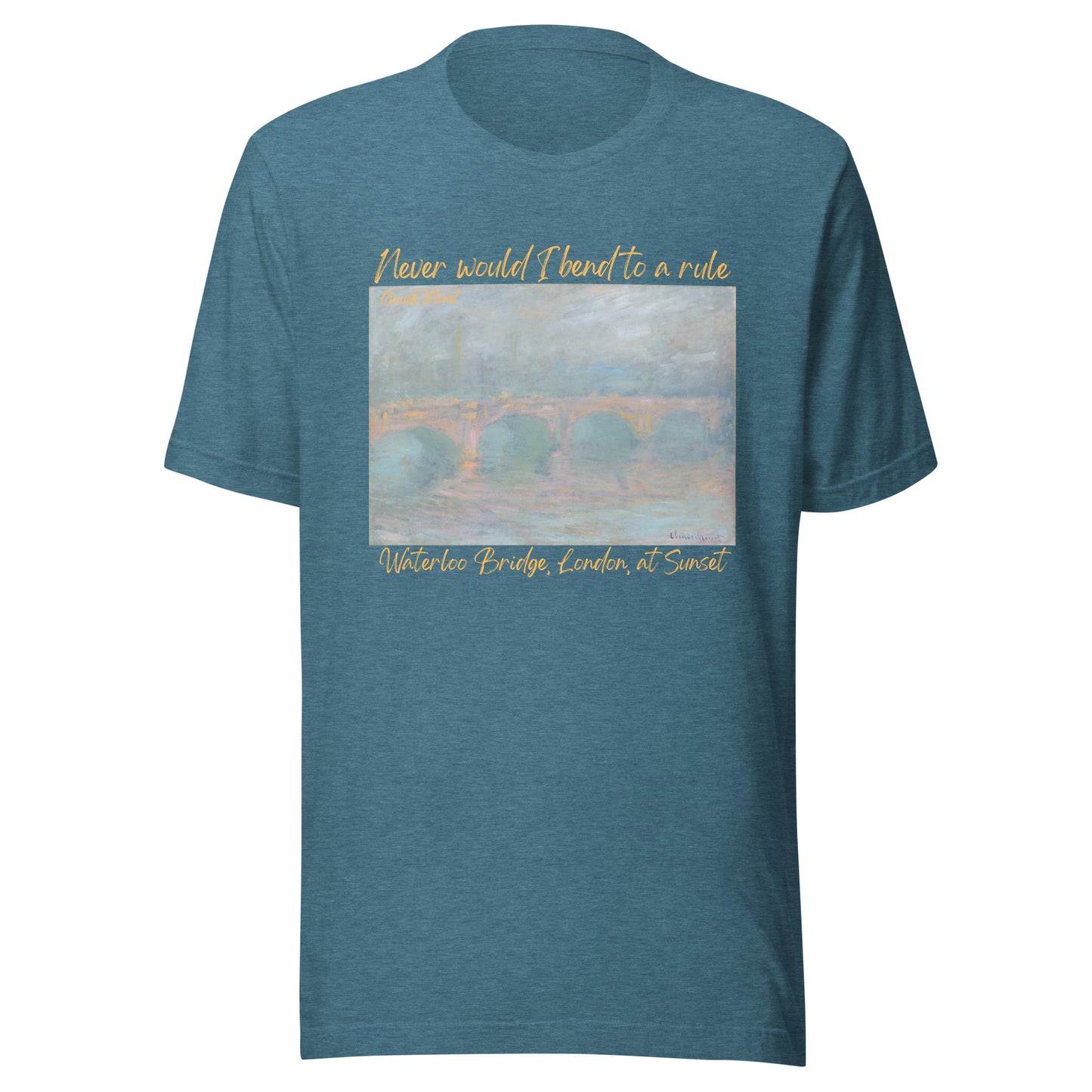 Unisex t-shirt Claude Monet, Waterloo Bridge, London, at Sunset