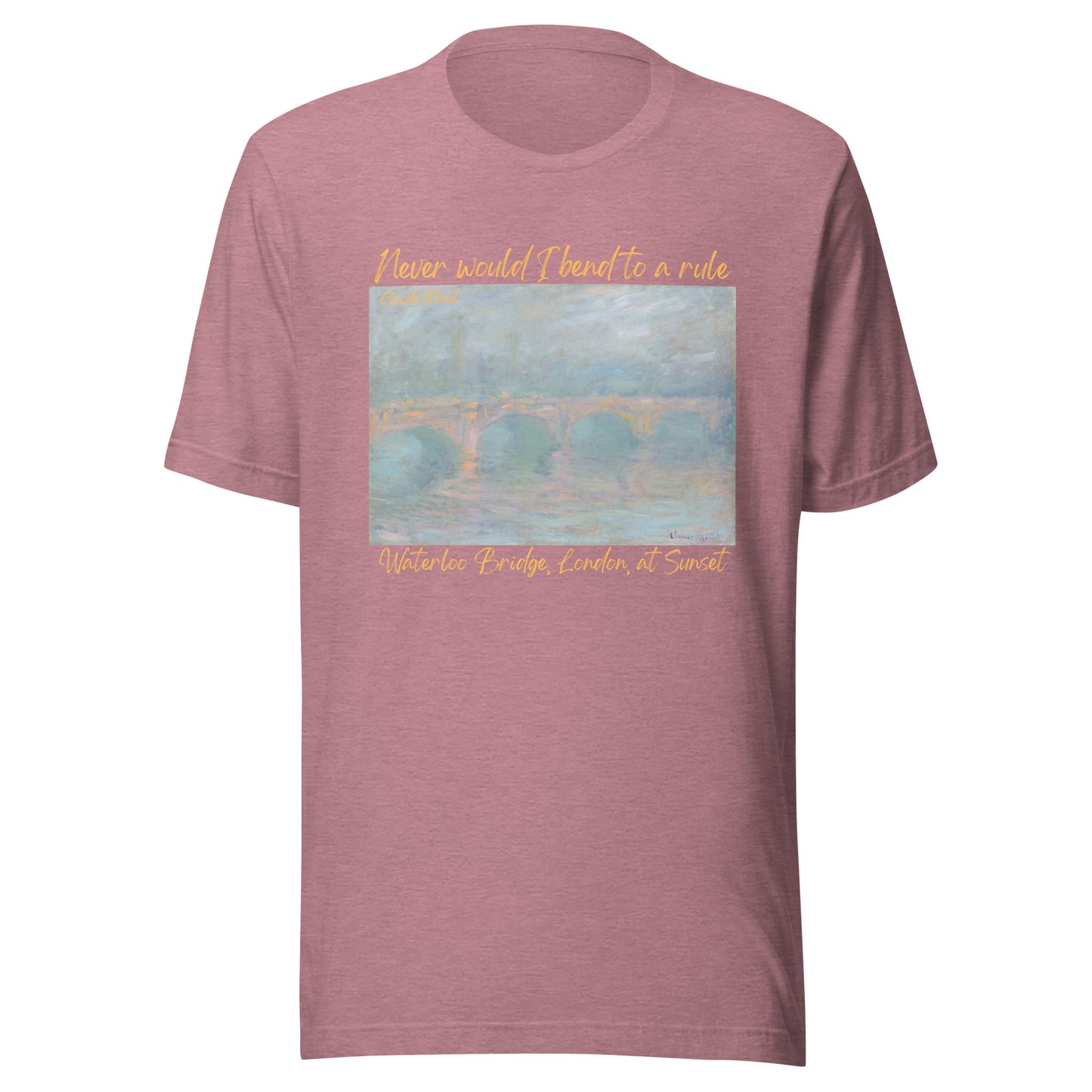 Unisex t-shirt Claude Monet, Waterloo Bridge, London, at Sunset