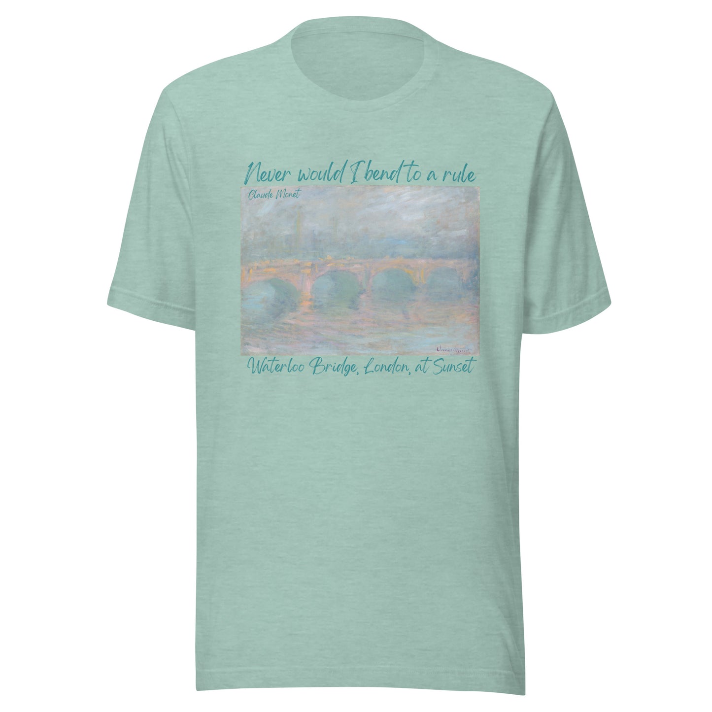 Unisex t-shirt Claude Monet, Waterloo Bridge, London, at Sunset