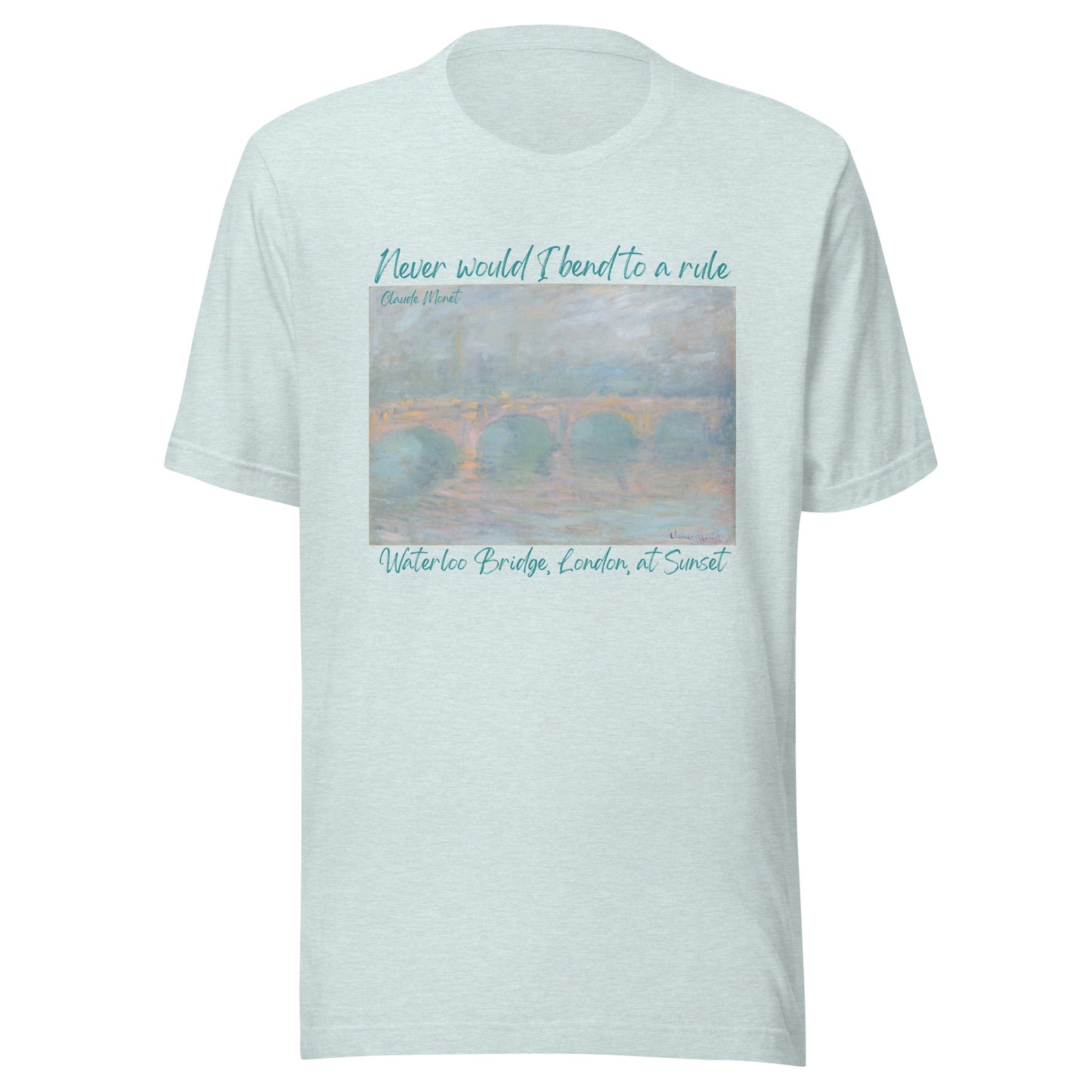 Unisex t-shirt Claude Monet, Waterloo Bridge, London, at Sunset