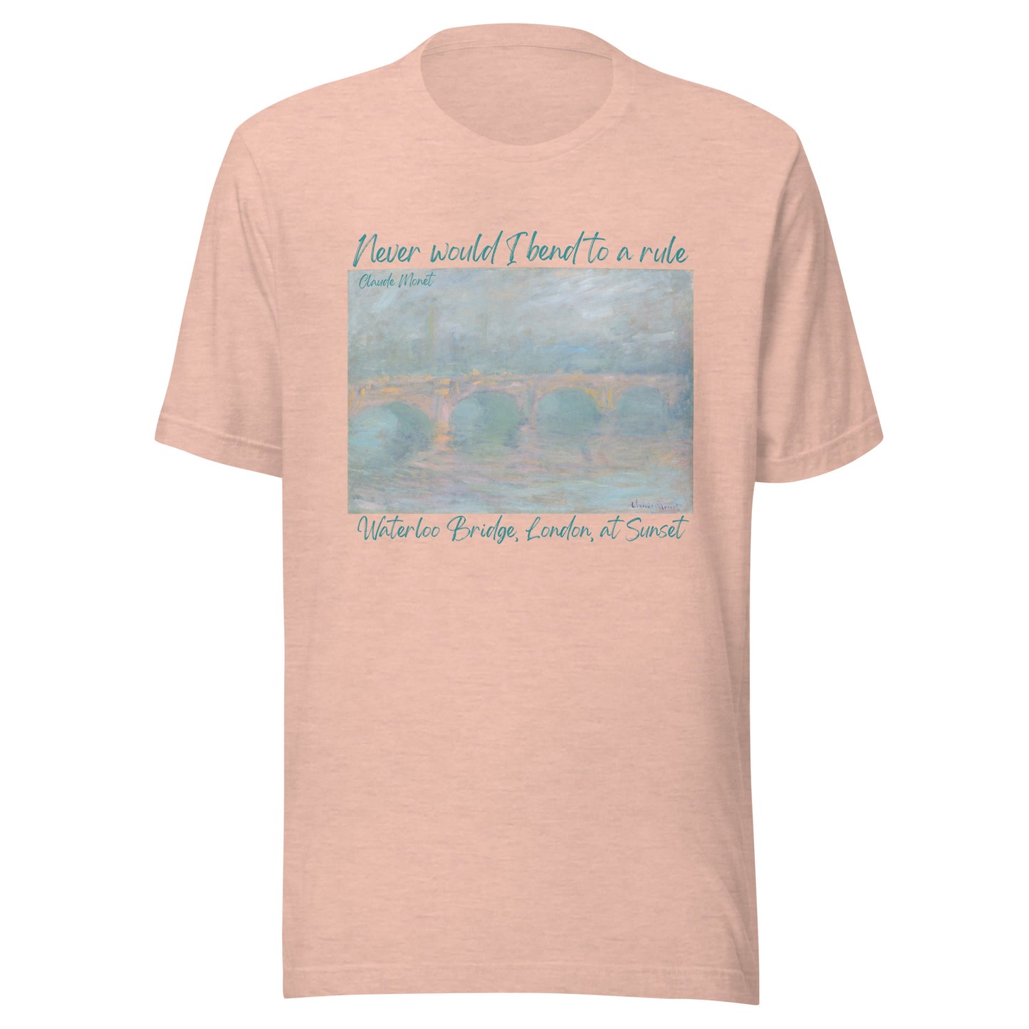 Unisex t-shirt Claude Monet, Waterloo Bridge, London, at Sunset