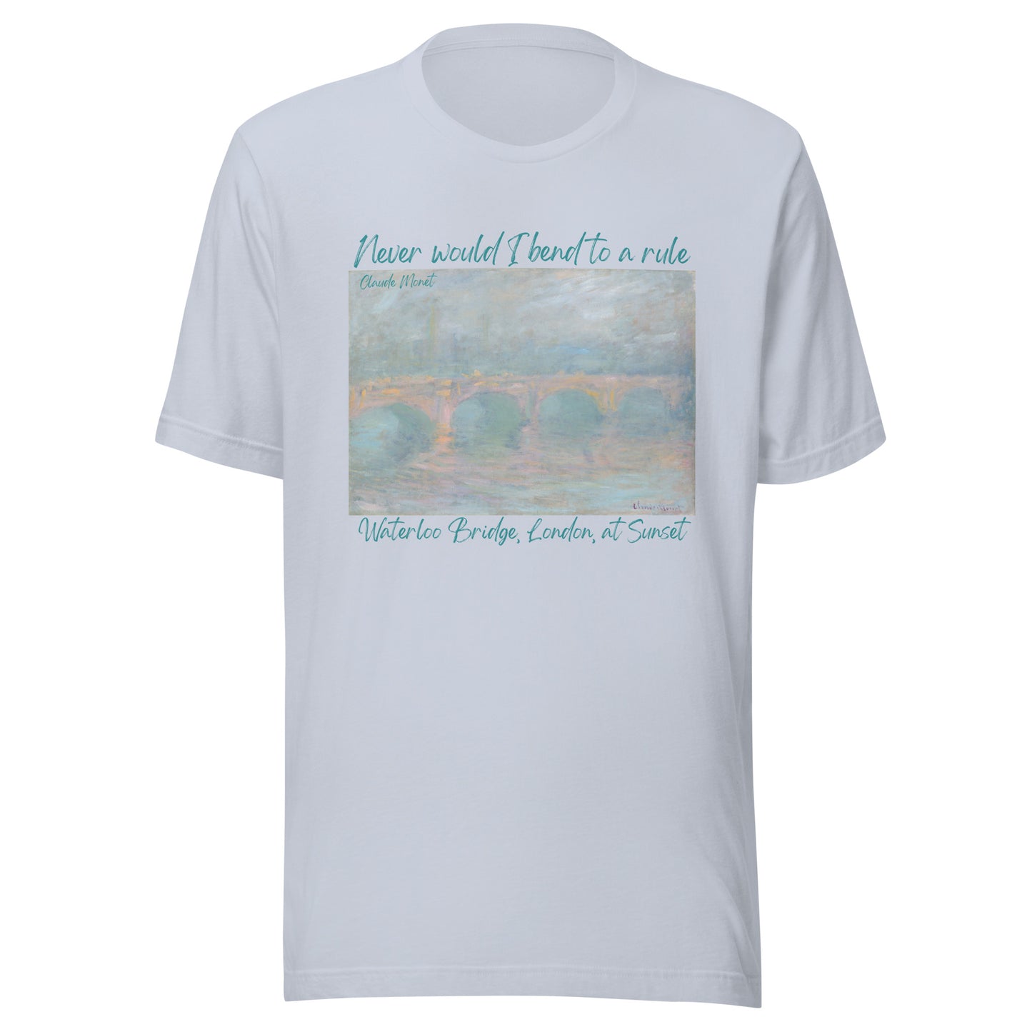 Unisex t-shirt Claude Monet, Waterloo Bridge, London, at Sunset