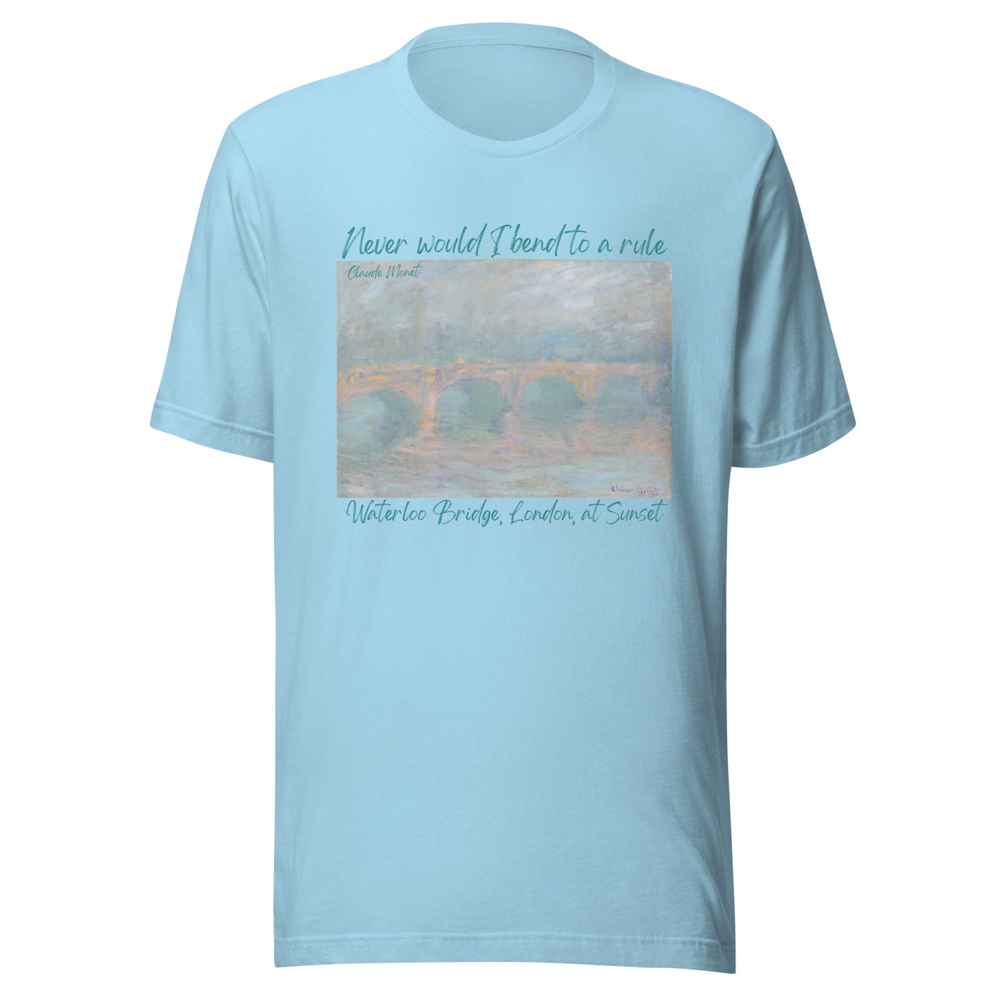 Unisex t-shirt Claude Monet, Waterloo Bridge, London, at Sunset
