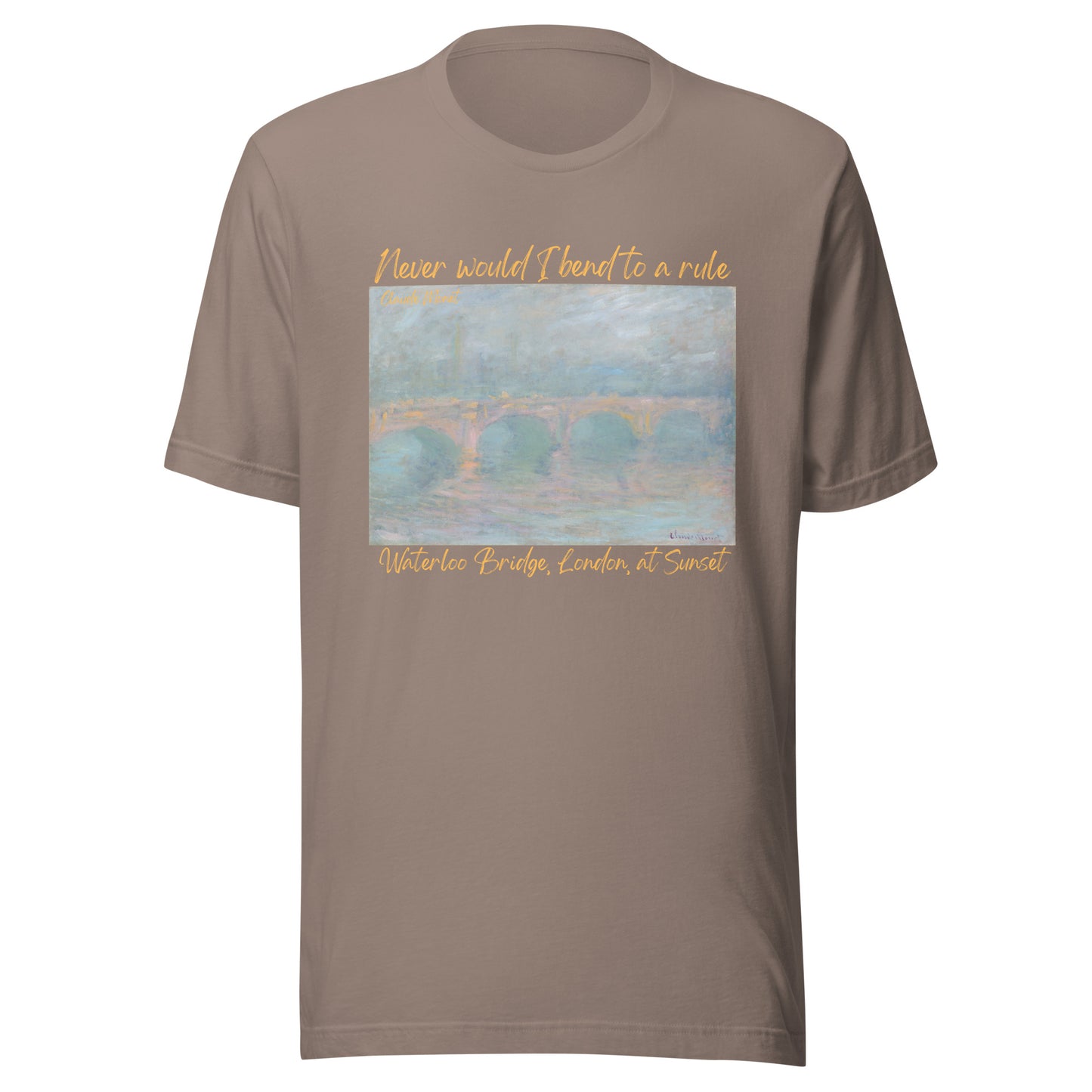 Unisex t-shirt Claude Monet, Waterloo Bridge, London, at Sunset