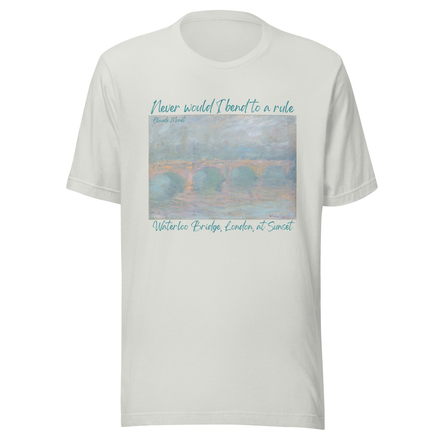 Unisex t-shirt Claude Monet, Waterloo Bridge, London, at Sunset