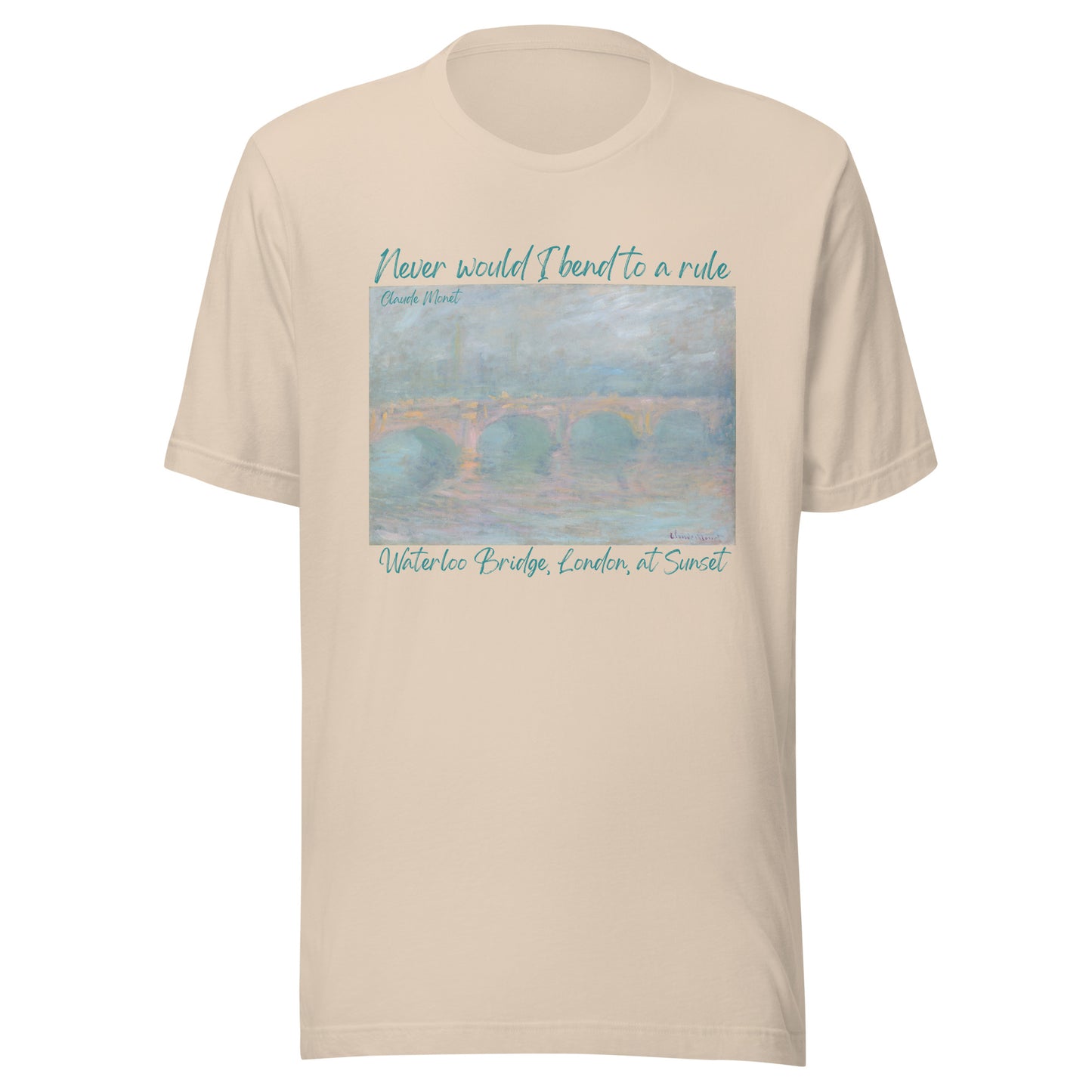 Unisex t-shirt Claude Monet, Waterloo Bridge, London, at Sunset