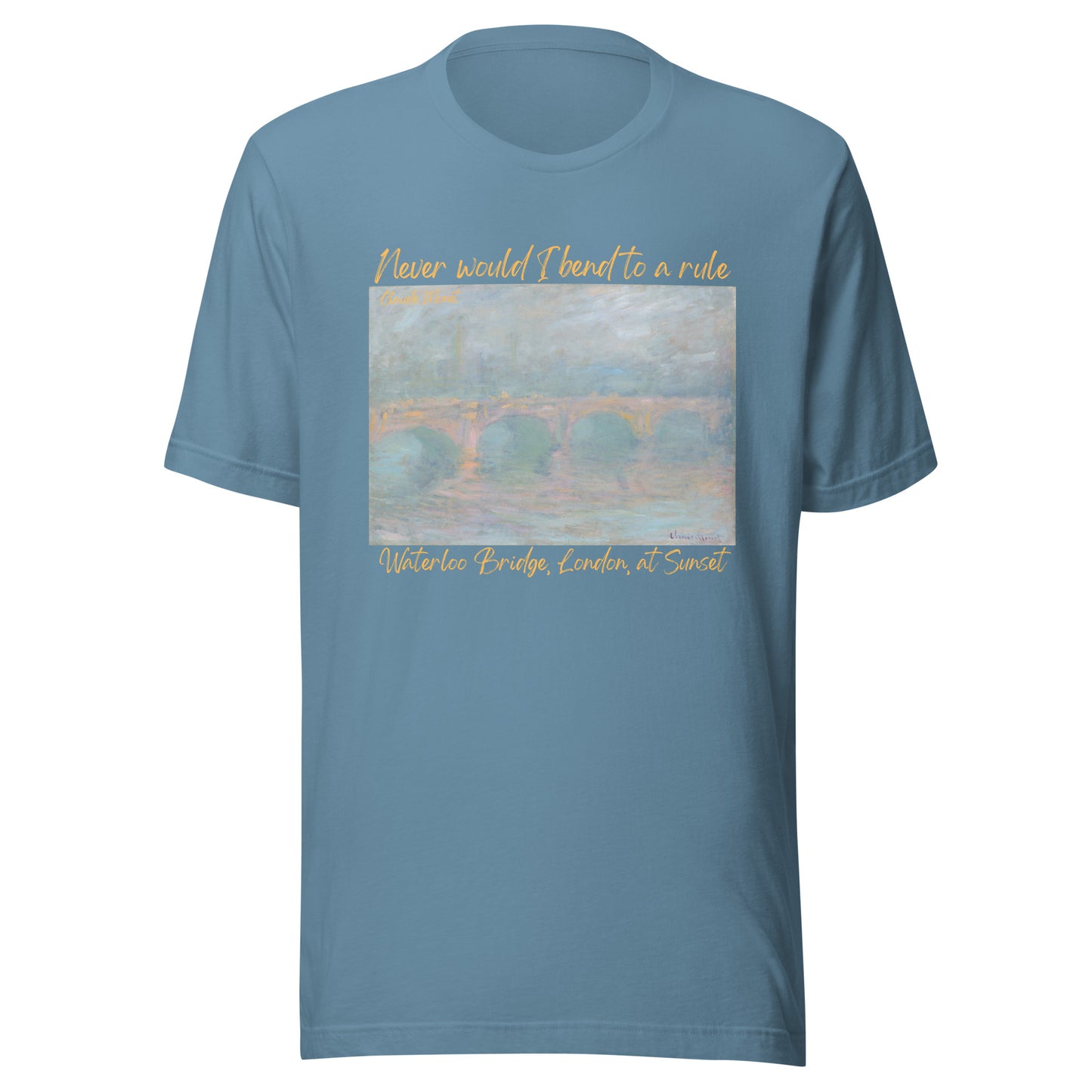 Unisex t-shirt Claude Monet, Waterloo Bridge, London, at Sunset