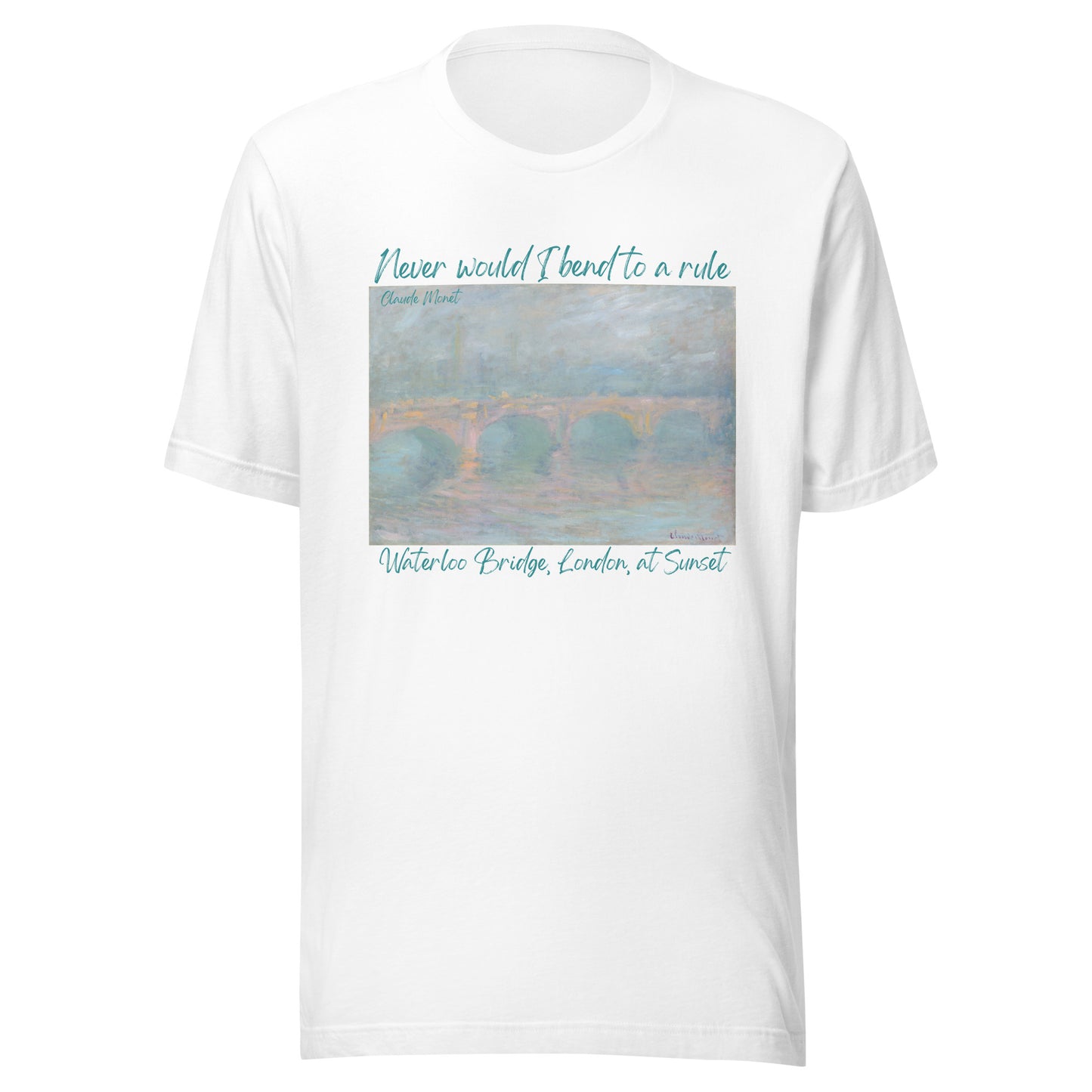 Unisex t-shirt Claude Monet, Waterloo Bridge, London, at Sunset