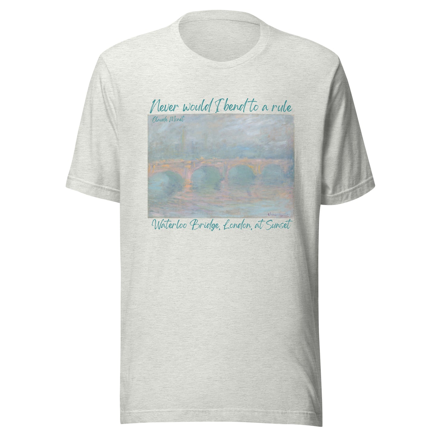 Unisex t-shirt Claude Monet, Waterloo Bridge, London, at Sunset
