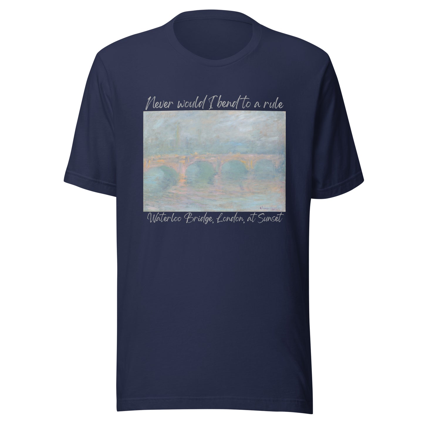 Unisex t-shirt Claude Monet, Waterloo Bridge, London, at Sunset