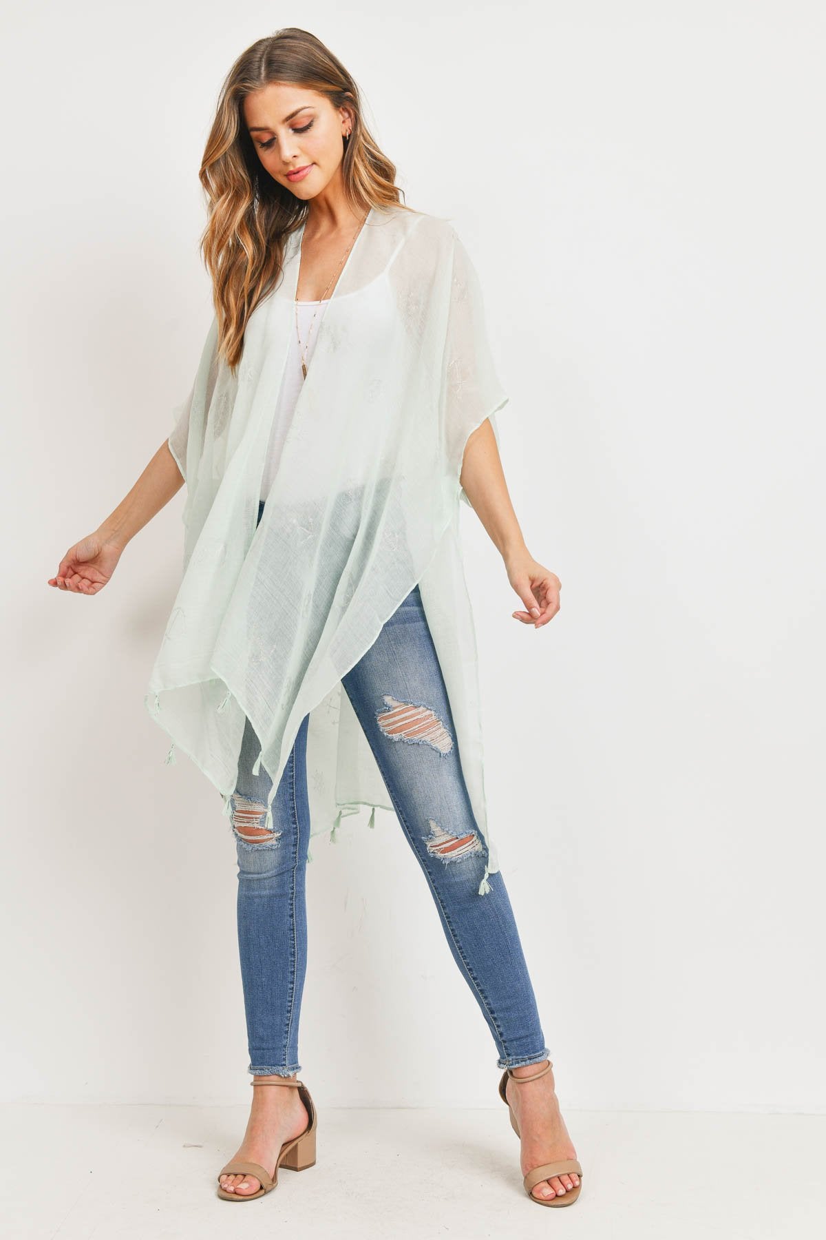 Mint Lightweight Anchor & Leaf Beach Cover Ups