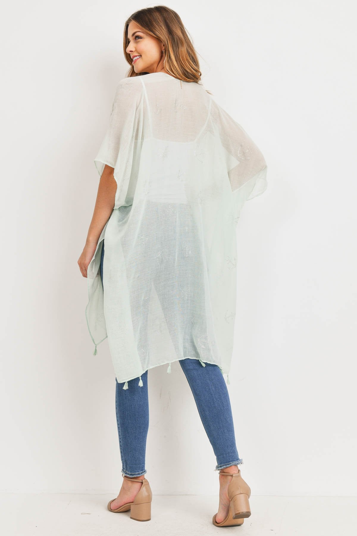 Mint Lightweight Anchor & Leaf Beach Cover Ups