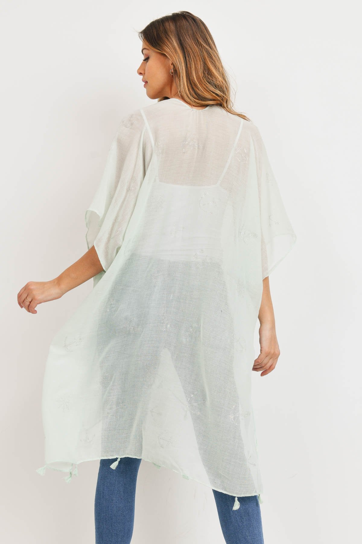 Mint Lightweight Anchor & Leaf Beach Cover Ups